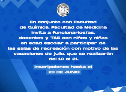 Inscripciones abiertas para la Sala de Recreación y Cuidados en el marco de las vacaciones de invierno