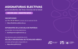 Inscripción a Unidades Curriculares Electivas para estudiantes del Área Ciencias de la Salud / Primera instancia del semestre impar 2024