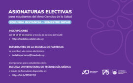 Inscripción a Unidades Curriculares Electivas para estudiantes del Área Ciencias de la Salud / Segunda instancia del semestre impar 2024
